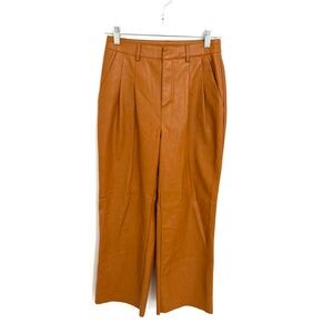 7 For All Mankind Vegan Leather High Waisted Pleated Pants